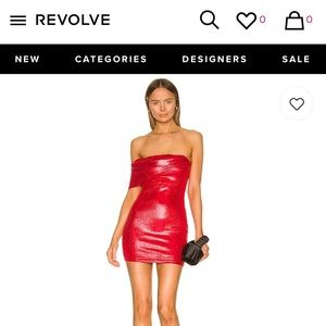 Superdown Tamia Asymmetrical Mini Dress in Red